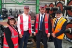 Andrew Stephenson MP, Dr Mullan MP & Cllr Clowes at Bombardier, Crewe